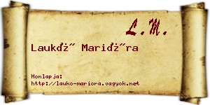 Laukó Marióra névjegykártya